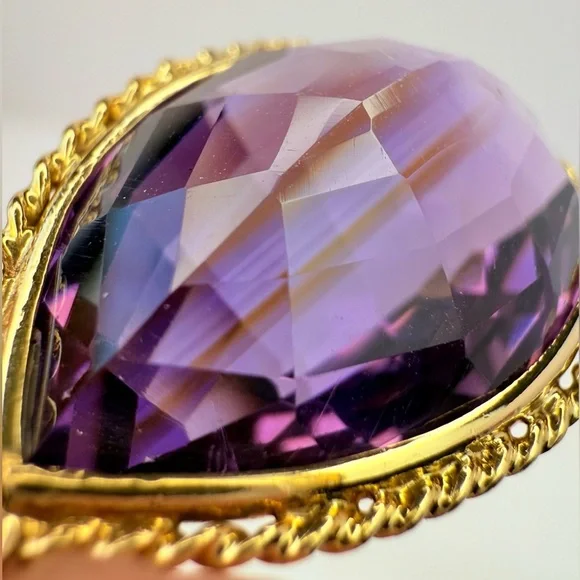 Antique Iberian 17K Gold Imperial Amethyst Fringe Necklace - Picture 11 of 16